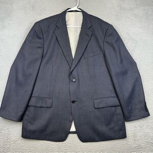 Haggar Blazer Mens‎ 48R Blue Wool Blend 2 Button Business Casual Office Wedding